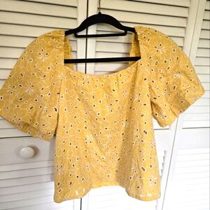 Sezane Lois Blouse Ecru Yellow NWT size 2
